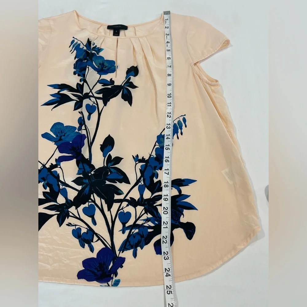 J.Crew | 100% Silk Floral Top | 8